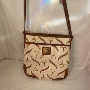 Lauren Ralph Lauren Leather Caldwell equestrian print crossbody bag